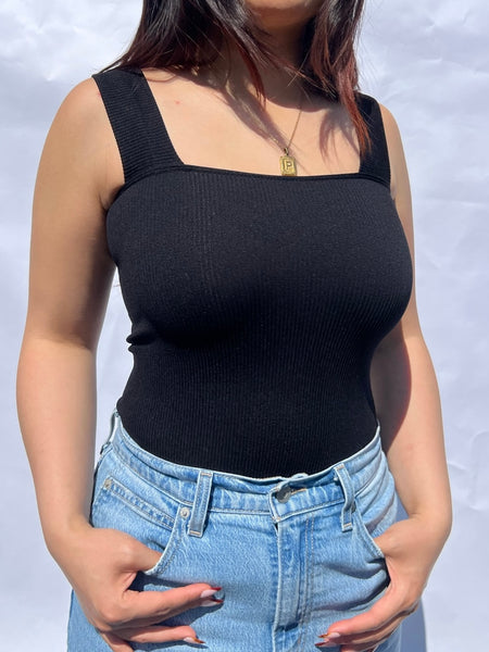 Kalani Ribbed Bodysuit - black