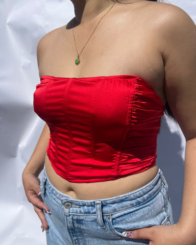 Ruby Satin Corset Top