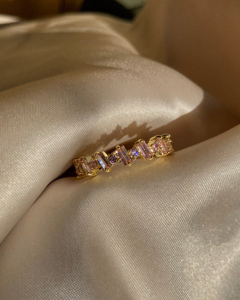 Eternity Crystal Ring - pink/gold