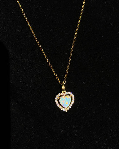 Opal Heart Necklace